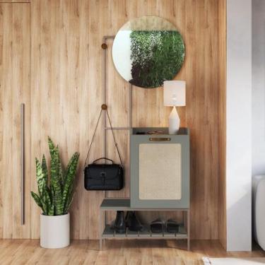 Imagem de Aparador para Sala de Estar X X 1 Porta com Vidro 68cm Verti/Champagne