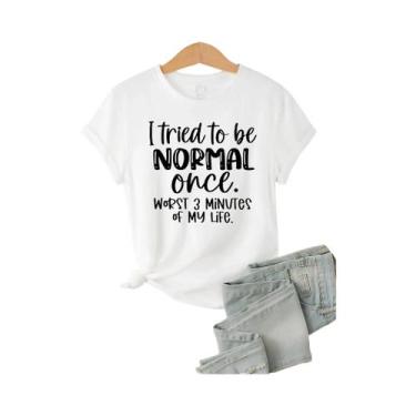 Imagem de Camiseta Modal Multicolorida Feminina De Manga Curta, Roupas Casuais E