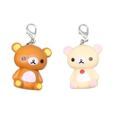Imagem de Pingente De Celular Kawaii Rilakkuma Y2K Artesanal Com Urso, Corrente 