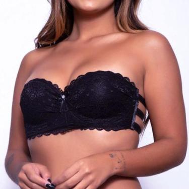 Imagem de Sutiã Sem Alças Bojo Rendada Meia taça Alça Tripla nas costas  - Mips,