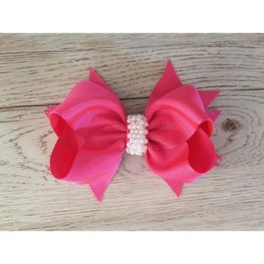 Imagem de Laço de cabelo infantil Menina Boutique grande Com Bordado em Pérolas 