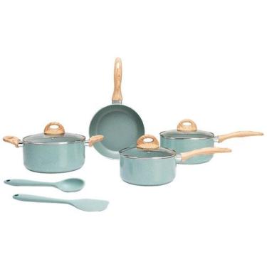 Imagem de Jogo de Panelas Brinox Antiaderente Ceramic Life 6 Peças Botanika com 