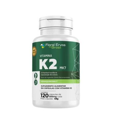 Imagem de Vitamina K2 Mk7 Menaquinona7 120 Caps 350mg Floral Ervas