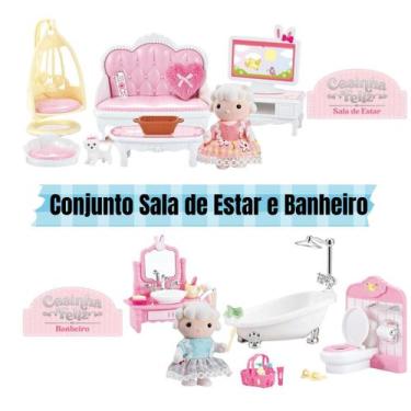 Imagem de Kit Casinha Feliz Conjunto Sala de Estar e Banheiro Zoop Toy - Zoop To