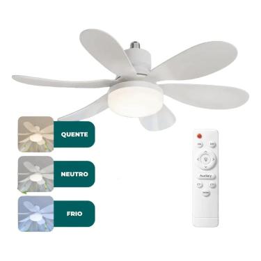 Imagem de Ventilador de Teto Silencioso 6 Pás Com Lâmpada Led Timer e Controle Remoto