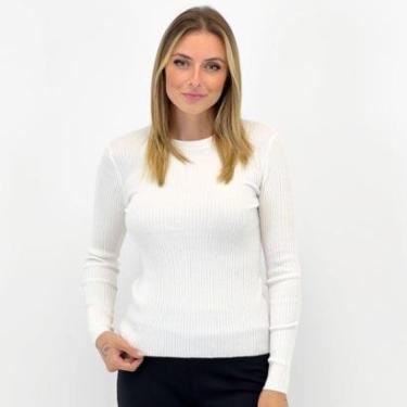 Imagem de Blusa de Lã Blue Rose Básica Canelada Feminina-Feminino