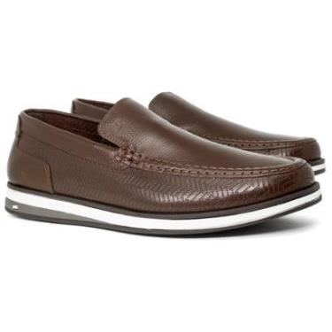 Imagem de Mocassim Clássico Sapato Jota Pe Air Wind Masculino Confortável Couro Floater Arredondado 82750-Masculino