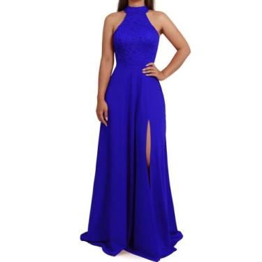 Imagem de Vestido Longo Fenda Na Lateral Festa - Momento Vestido, Azul royal, P