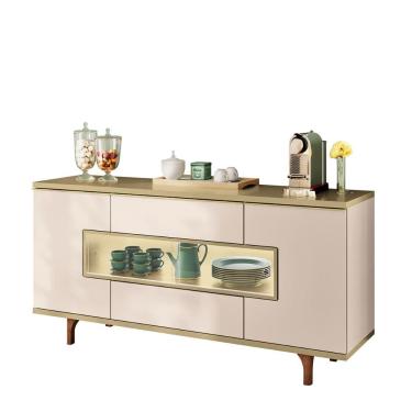 Imagem de Aparador Buffet Sala Murano 5 Portas e Pés em Madeira Maciça