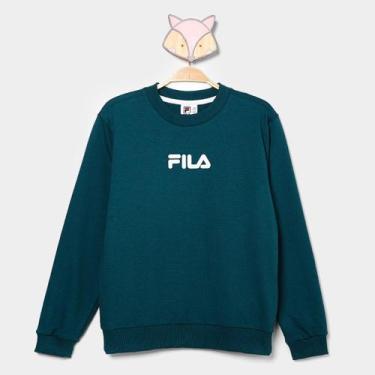 Imagem de Moletom Infantil Fila Regular Letter Light Menino, Verde, 8A
