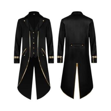 Imagem de Casaco Vintage Medieval Steampunk Vitoriano Para Homens, Fantasia De H