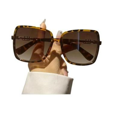 Imagem de Óculos De Sol Retro Oversized De Duas Cores, Leves, Com Lentes Gradien