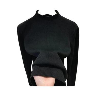 Imagem de Suéter Feminino De Gola Alta Para O Inverno, Quente, Forrado Com Velud