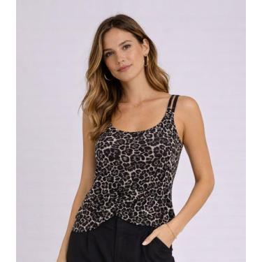 Imagem de Regata Feminina Com Abertura Na Alça Infinita Cor Cinza, GG, Cinza