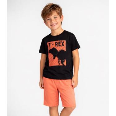 Imagem de Conjunto Infantil Blusa E Bermuda Masculina Select Preto, 4, Preto