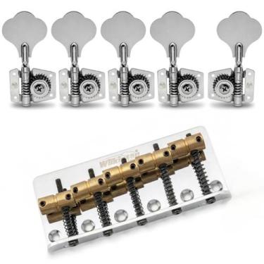 Imagem de Kit Para Jazz Bass Com Ponte Wilkinson Vintage Saddle em Latão + Tarra