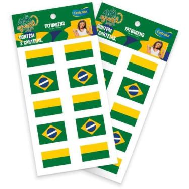 Imagem de Copa do Mundo Tatuagem Vai Brasil PCT.C/20 - Festcolor