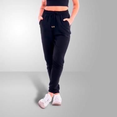 Imagem de Calça Jogger Feminina Duna Crepe Com Bolso e Cordão Cor:Cinza claroTam