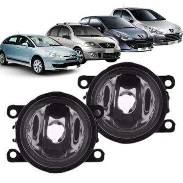 Imagem de Par farol milha lente lisa peugeot 207 307 citroen c3 c4 - BIBAS