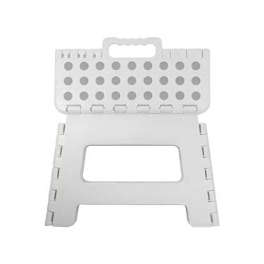 Imagem de Banqueta Dobrável Alça Multiuso Casa Pesca Camping Branco - Powermaid
