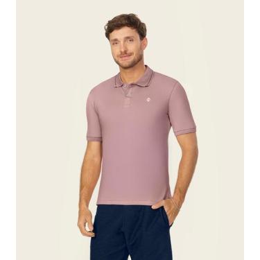 Imagem de Camisa Polo Masculina Suedine Diametro Rosa, GG, Rosa