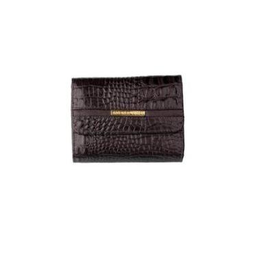 Imagem de Carteira feminina pequena de couro croco Jade-Feminino
