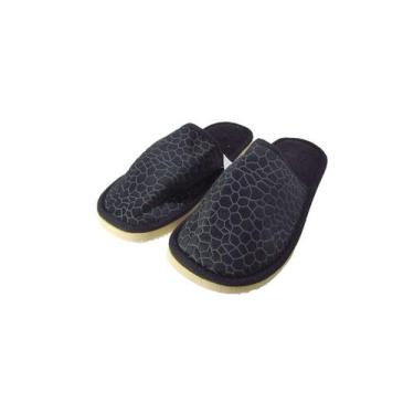 Imagem de Pantufa adulto de poliester lisa - Desterro, Preto 39, 40