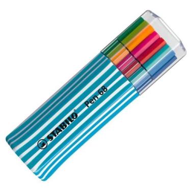 Imagem de Caneta Stabilo com 15 Cores Pen 68 Triangular Azul 6815-01