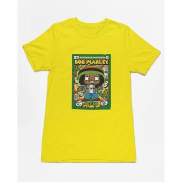 Imagem de Camiseta Poster Pop Style Inspiração BOB MARLEY Estampa DTF 100% Algod