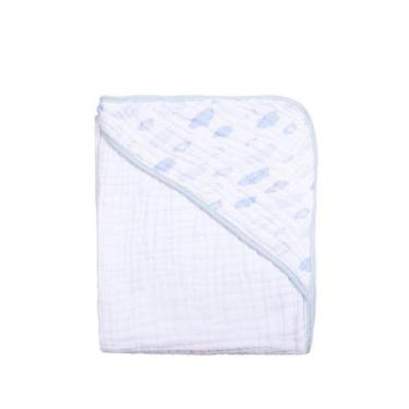 Imagem de Toalha de Banho Bebê em Fralda Soft com Capuz Estampada Masculino - PA