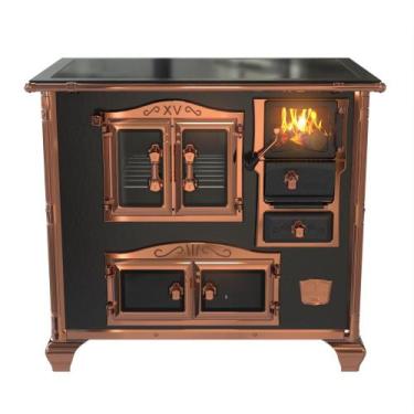 Imagem de Fogao a Lenha Venax n 2 Princess Premium Preto Rose Gold, SAIDA ESQUER