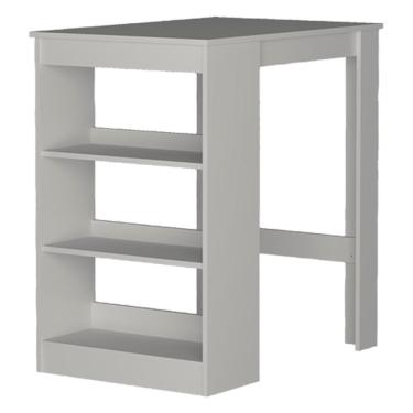 Imagem de Mesa Bancada para Cozinha B15 MDP 90cm Branco 2 Lugares com Nichos Nova Mobile