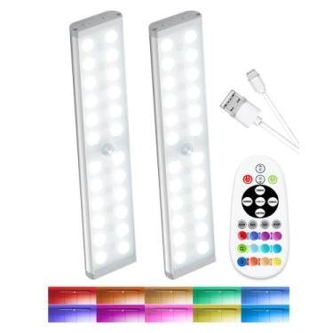 Imagem de Sensor de movimento sob as luzes do gabinete SZOKLED 58-LED RGB 2 unid