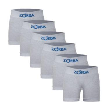 Imagem de Kit 6 Cuecas Boxer Infantil Zorba Sem Costura Laterais Algodão, Cinza,
