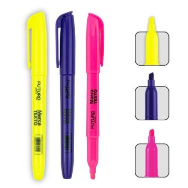 Imagem de Kit Com 3 Marca Texto Cores Mescladas Para Uso Diário Anotações e Orga
