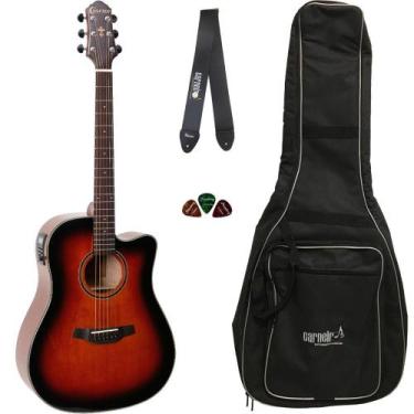 Imagem de Violão Eletroacústico Crafter HD-250 Aço Brown Burst Brilante Cutaway 