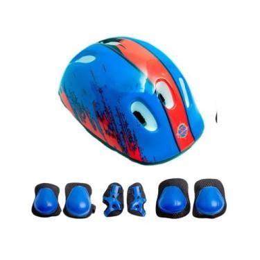 Imagem de Capacete De Patins Kit Proteção Infantil Esportivo Patins Patinete Bik