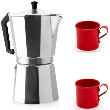 Imagem de Cafeteira tipo Italiana para 9 Cafezinhos com 2 canequinhas - Utensili