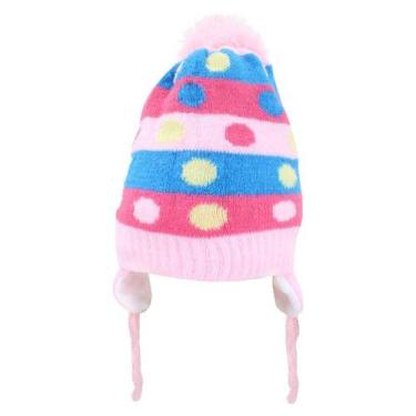 Imagem de Touca Gorro Infantil Rosa Bolinhas Coloridas Tamanho Único - Gici Vest
