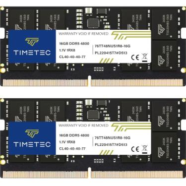 Imagem de Timetec Kit de 32 GB (2 x 16 GB) DDR5 4800 MHz PC5-38400 Unbuffered Non-ECC 1.1V CL40 1Rx8 Single Rank 262 Pin SODIMM Laptop Memory RAM Upgrade (Kit de 32 GB (2 x 16 GB))