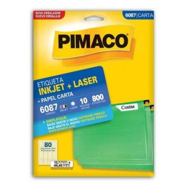 Imagem de Etiqueta inkjet/laser carta 6087 com 10 folhas - Pimaco