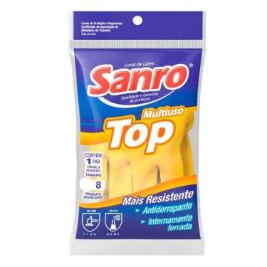 Imagem de Luva de latex multiuso M amarela - Sanro