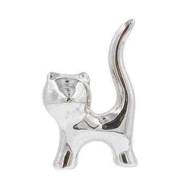 Imagem de Mini Gato Decorativo Metalizado em Cerâmica: O Toque de Luxo que Falta