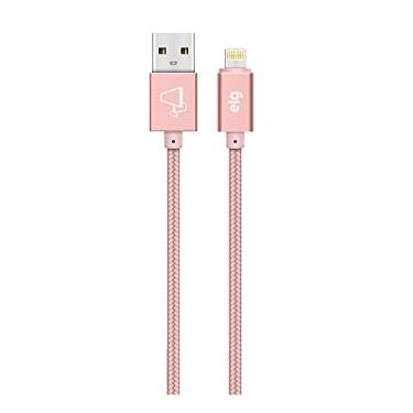 Imagem de Cabo Lightning Flat Em Tecido Trançado Nylon Reforçado Sincronização / Recarga - 1M - Ouro Rosa - L810Brg, Elg, L810Brg, Ouro Rosa