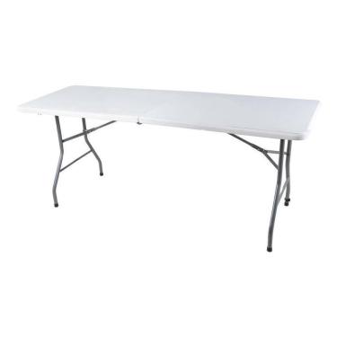 Imagem de Mesa Dobrável Para Churrasco Maxchief 1,80 Mts Alça Branco