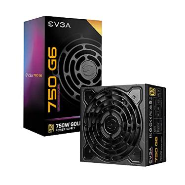 Imagem de EVGA 750 G6, 80 Plus Gold 750W, totalmente modular, modo ecológico com ventilador FDB, capacitores 100% japoneses, garantia de 10 anos, inclui autotestador liga/desliga, tamanho compacto de 140 mm,