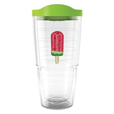 Imagem de Tervis Copo térmico de parede dupla da coleção Ice Popsicle feito nos EUA mantém as bebidas frias e quentes, 700 ml, Watermelon Pop