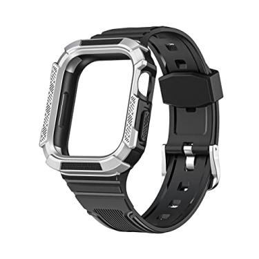 Imagem de Pulseira Personalize Watch Armadura compatível com Apple Watch 45mm Series 7 (Preto/Prata)