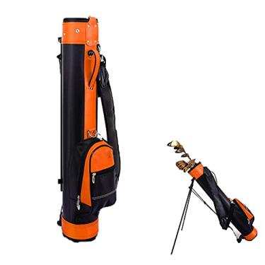 Imagem de Yajun Bolsa de golfe com pacote de suporte para homens e mulheres, bolsa de transporte de grande capacidade para suporte de 9 tacos, laranja