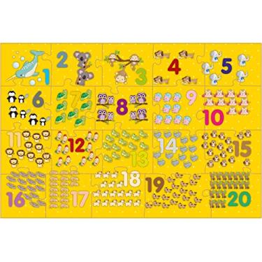 Imagem de Brinquedo Pedagógico Madeira Montando os Números 1 ao 20 Brincadeira de Criança, Multicor